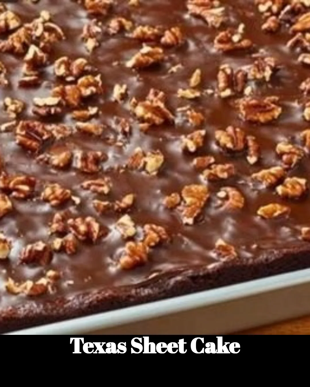 Delicious homemade Texas Sheet Cake with chocolate frosting and sprinkles