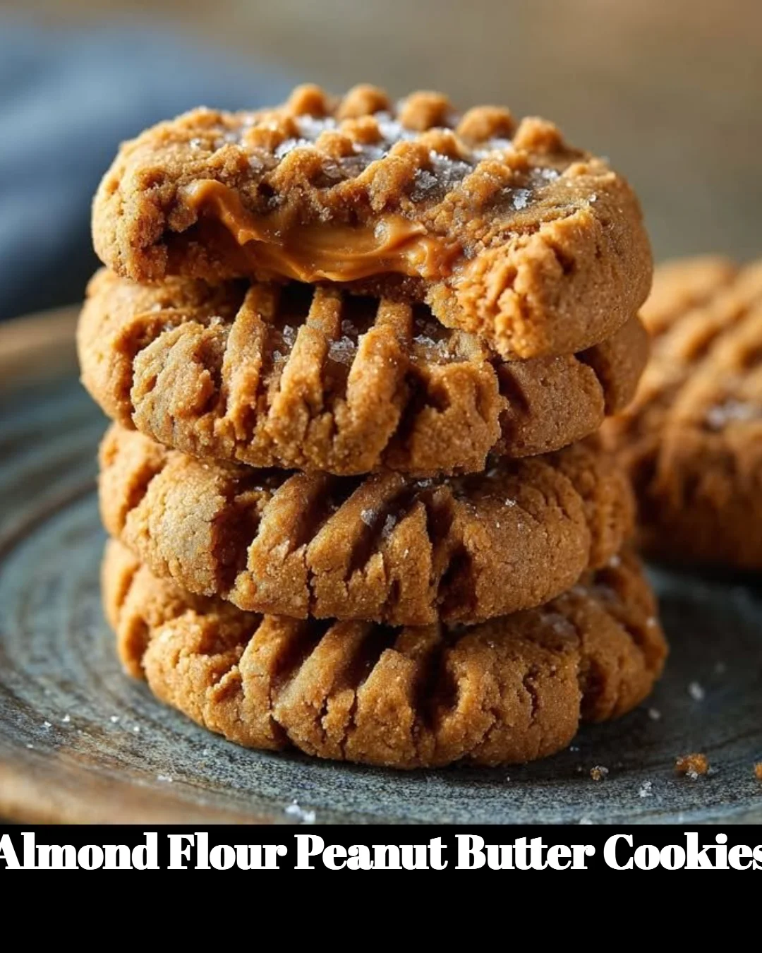 Almond flour peanut butter cookies on a plate, perfect for gluten-free baking.