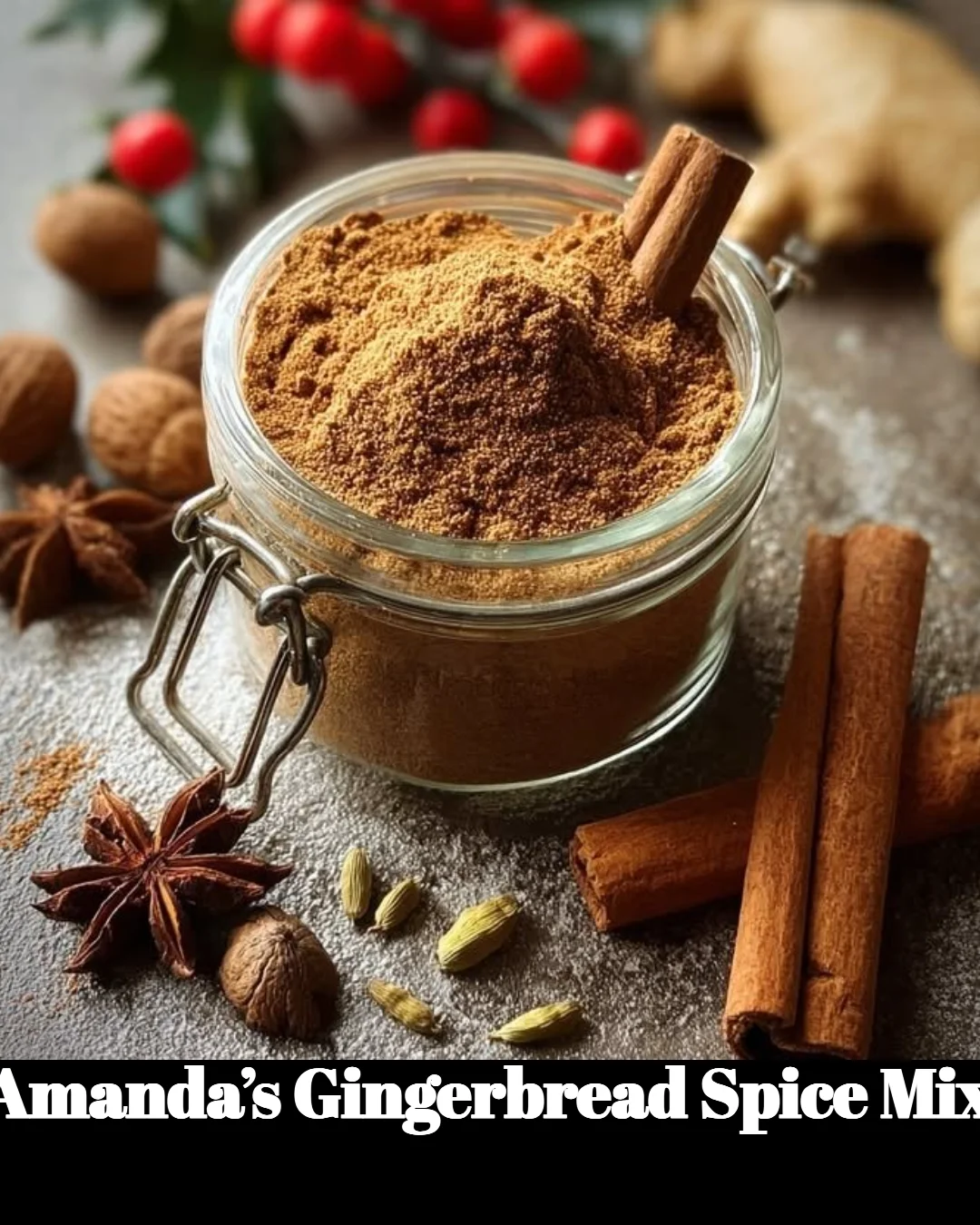 Amanda's delicious Gingerbread Spice Mix for festive baking and cooking.