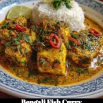 Bengali Fish Curry served in a traditional bowl with spices and herbs