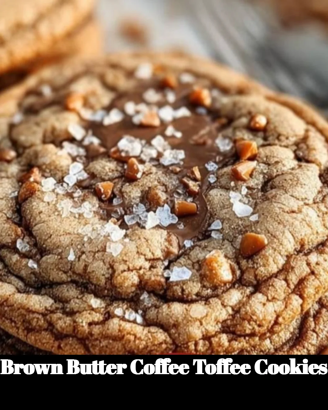 Plate of homemade brown butter coffee toffee cookies fresh out of the oven