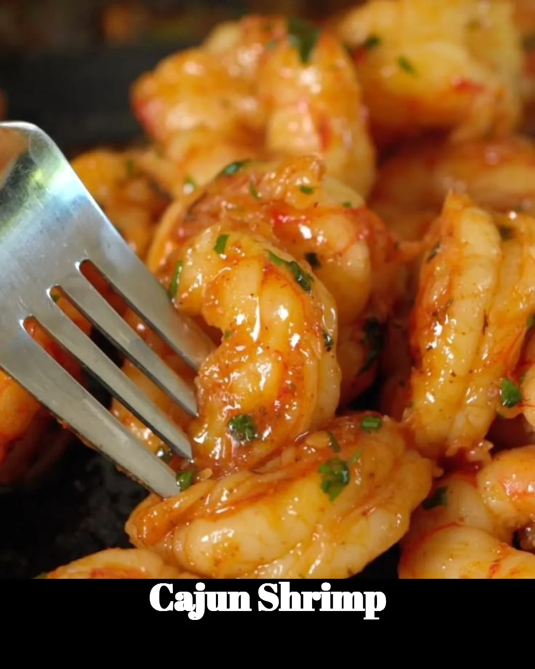 Delicious Cajun shrimp dish garnished with herbs and spices