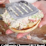 California Chopped BLT Bagel loaded with bacon, lettuce, and tomatoes.