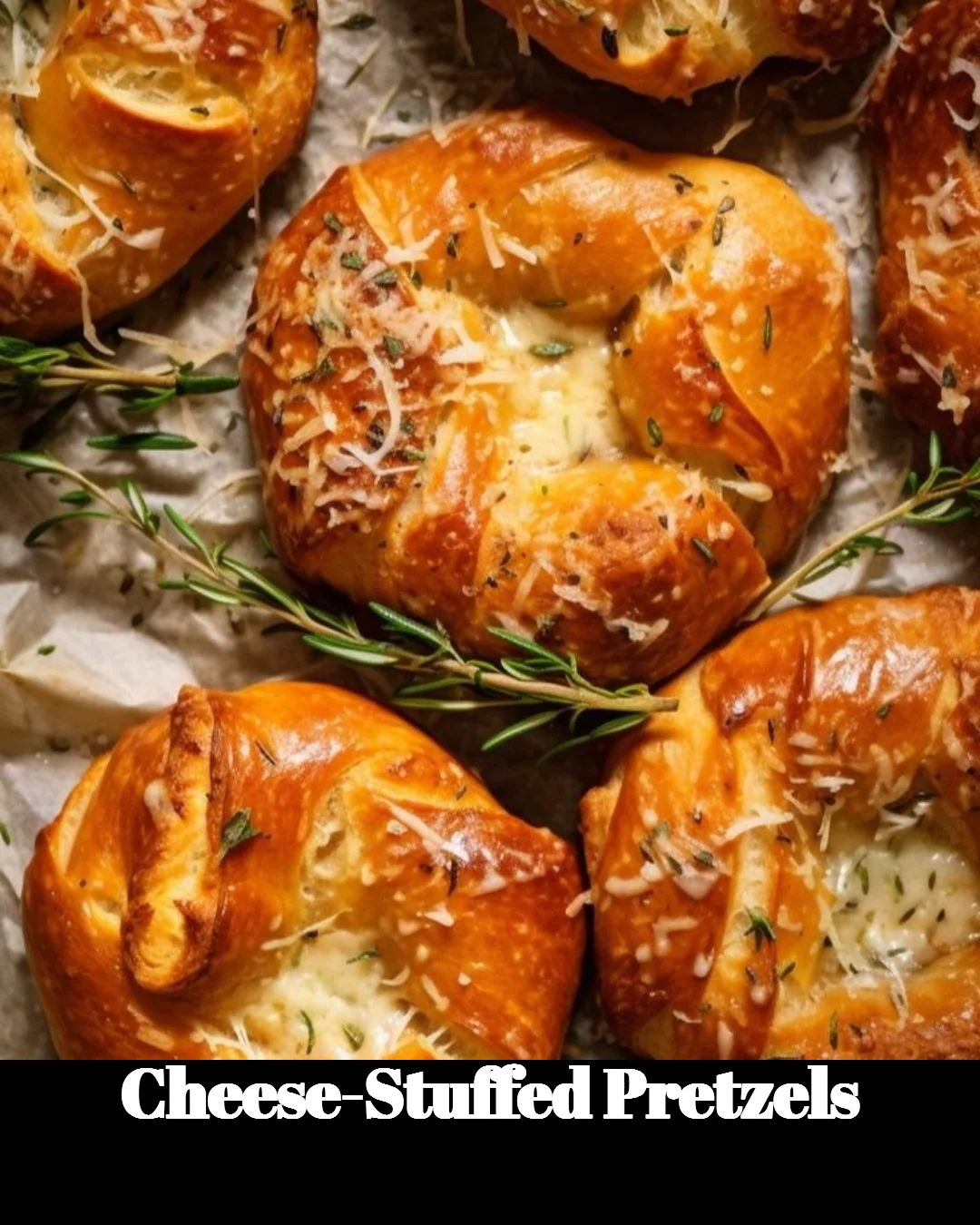 Cheese-stuffed pretzels served with dipping sauce