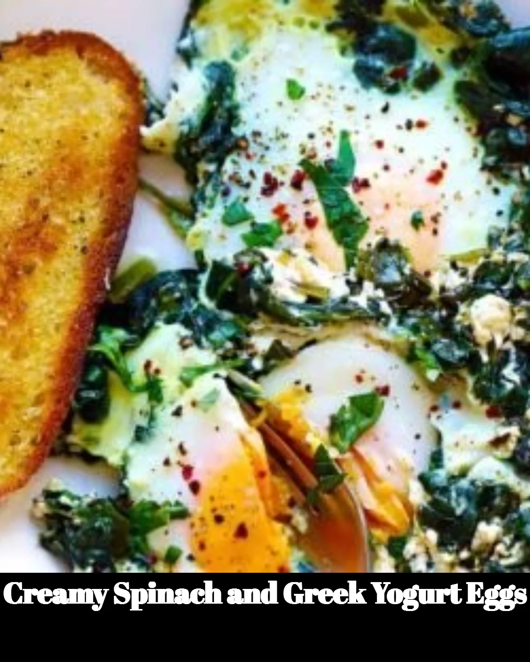 Creamy spinach and Greek yogurt eggs served in a bowl for a healthy breakfast