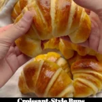 Freshly baked croissant-style buns ready to be served