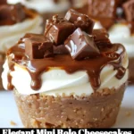 Delicious mini Rolo cheesecakes topped with chocolate and caramel