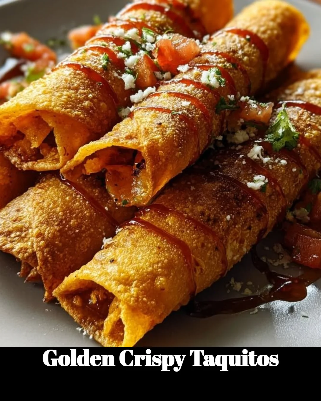 Golden crispy taquitos served with salsa and guacamole
