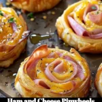 Plate of delicious homemade Ham and Cheese Pinwheels ready to serve