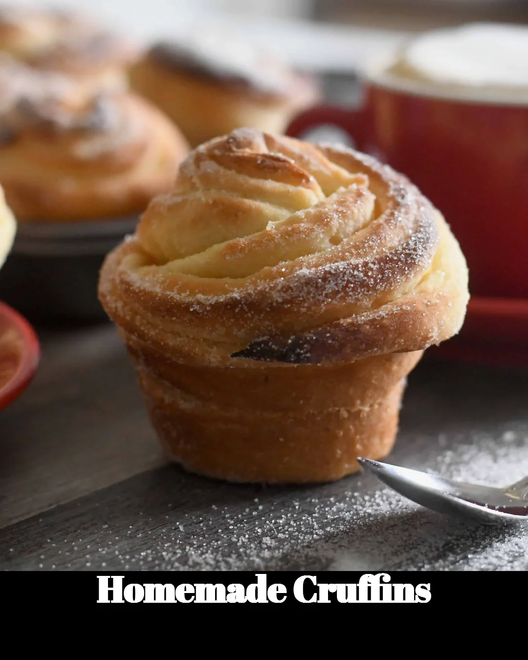 Delicious homemade cruffins with flaky layers and sweet fillings