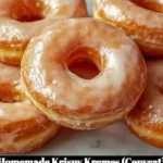 Homemade Krispy Kremes donuts on a plate