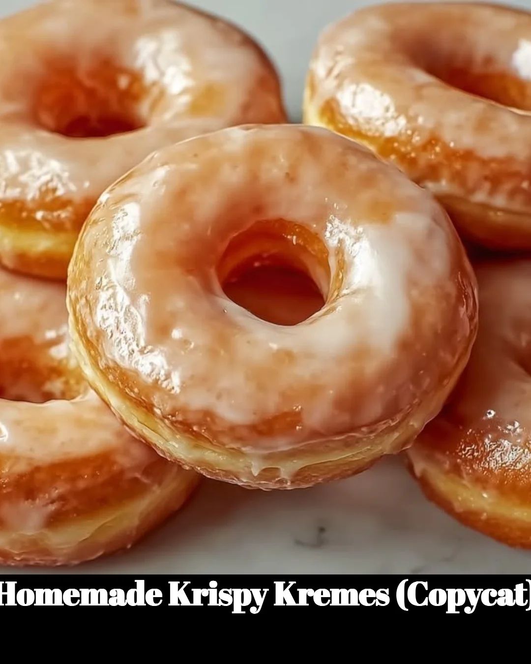 Homemade Krispy Kremes donuts on a plate