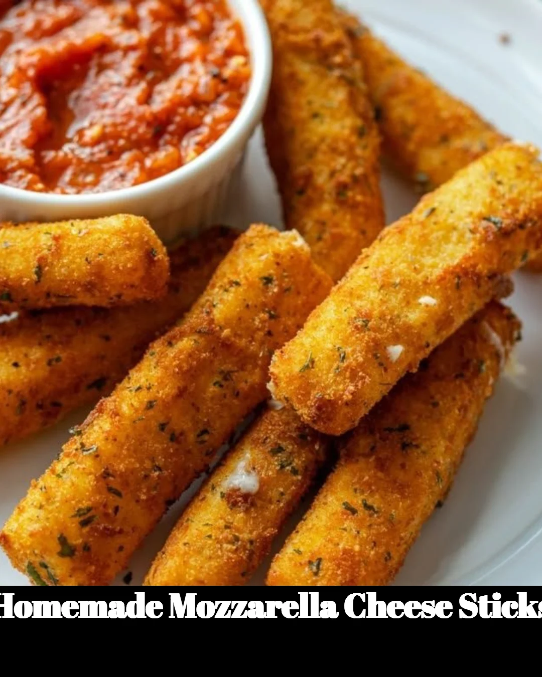 Delicious homemade mozzarella cheese sticks ready to be served