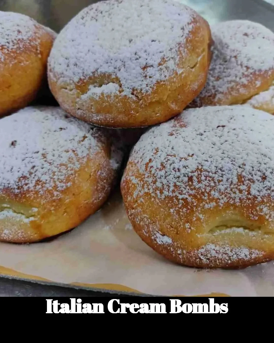 Delicious Italian Cream Bombs filled with rich cream and topped with chocolate