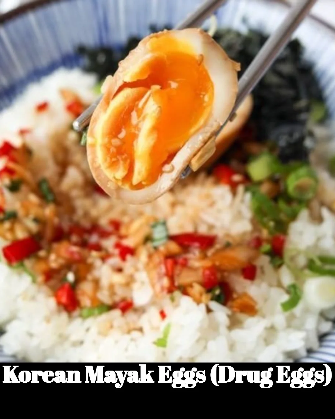 Delicious Korean Mayak Eggs (Drug Eggs) served in a bowl with seasoning.