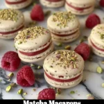 Homemade matcha macarons with green tea flavor and elegant presentation