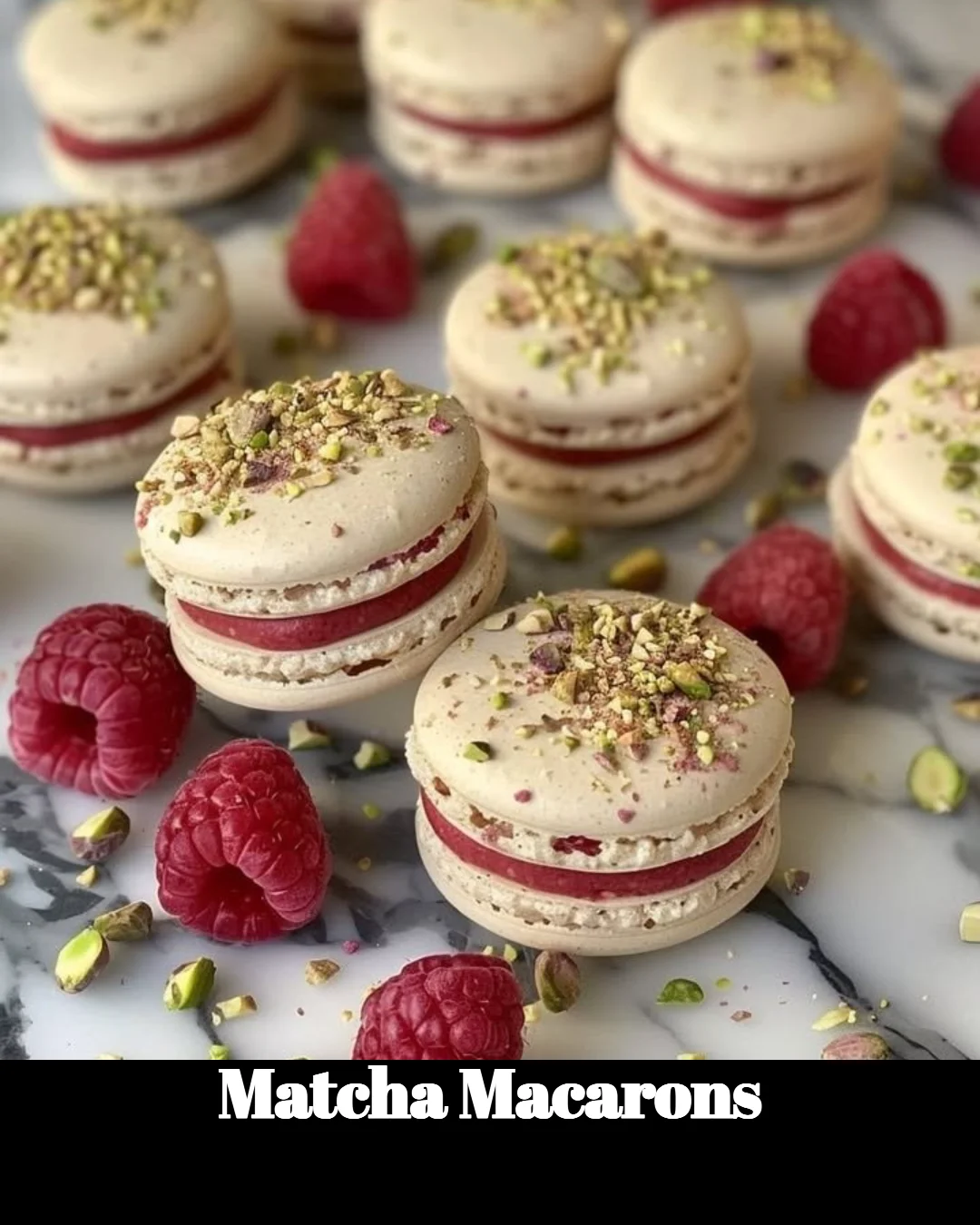 Homemade matcha macarons with green tea flavor and elegant presentation