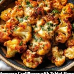 Moroccan Cauliflower with Tahini-Honey served in a bowl