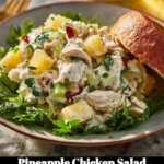 Delicious Pineapple Chicken Salad with fresh ingredients on a serving plate
