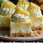 Delicious Pineapple Mousse Cheesecake Bars with a tropical flavor