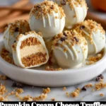 Delicious pumpkin cream cheese truffles sprinkled with spices