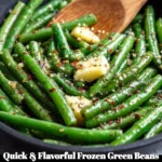 Deliciously cooked frozen green beans served as a quick side dish.