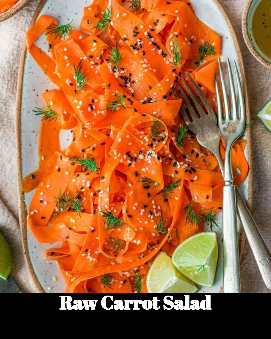 Colorful raw carrot salad with fresh vegetables and a light dressing