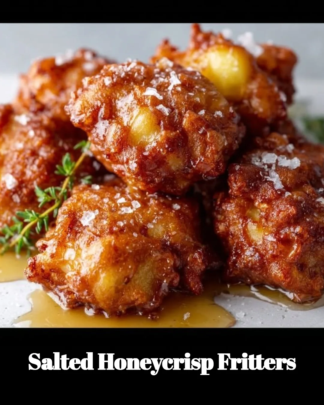 Delicious salted Honeycrisp fritters served on a plate