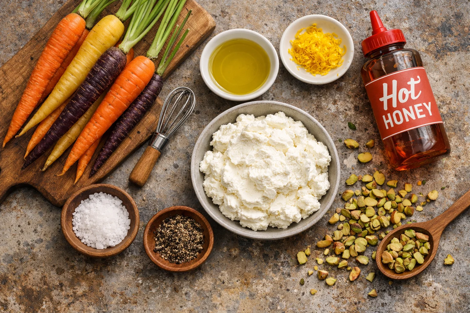 Savory Roasted Carrots with Whipped Ricotta and Hot Honey Bliss