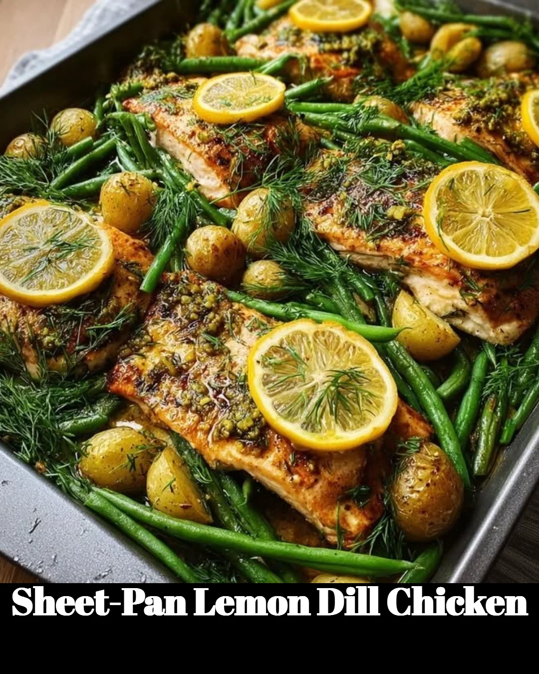 Delicious sheet-pan lemon dill chicken recipe with fresh herbs