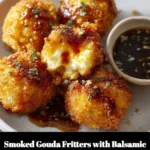 Smoked Gouda fritters served with balsamic honey mustard dipping sauce