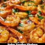 Delicious plate of Spicy Voodoo Shrimp with vibrant spices and fresh ingredients