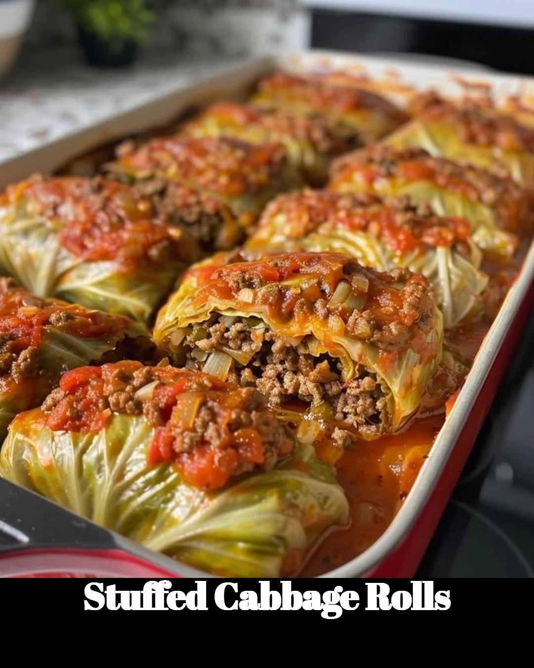 Delicious stuffed cabbage rolls ready to serve, filled with savory ingredients.