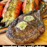 Succulent steak and lobster dish served on a plate