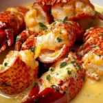 Delicious buttery lobster lemon sauce served over fresh seafood