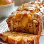Delicious Country Apple Fritter Cake with apples and glaze