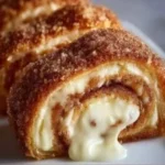 Delicious cream cheese cinnamon sugar rolls freshly baked and golden brown
