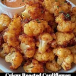 Crispy roasted cauliflower served on a plate garnished with herbs.