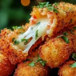 Crispy shrimp crab nacho sticks served with dipping sauce