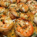 Delicious Garlic Butter Shrimp Skillet served with herbs and spices