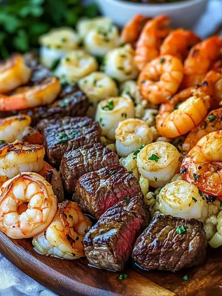 Garlic Butter Steak and Shrimp Surf and Turf Platter