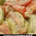 Delicious German cucumber salad with fresh ingredients