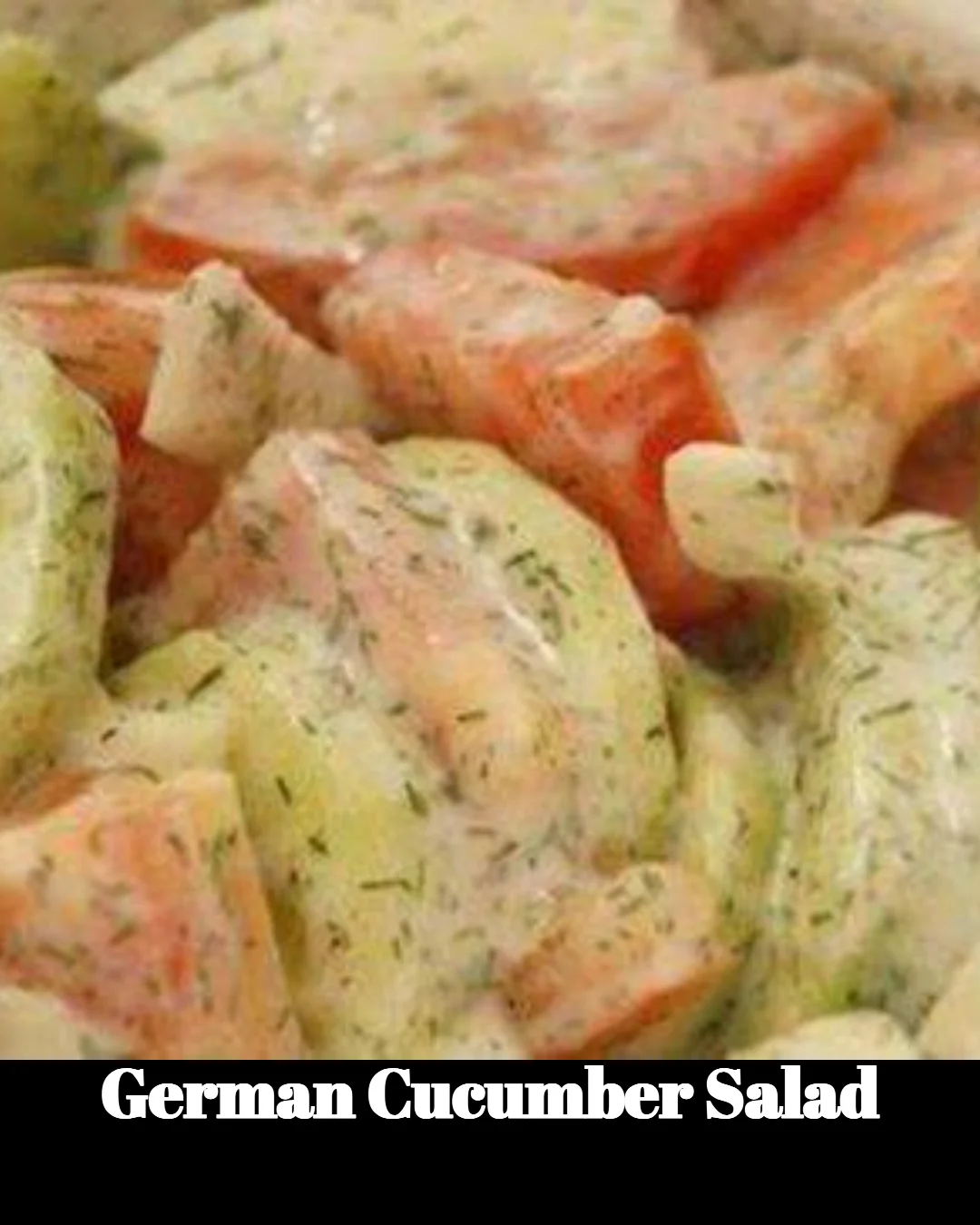 Delicious German cucumber salad with fresh ingredients