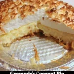Delicious slice of Grammie's Coconut Pie with creamy coconut filling