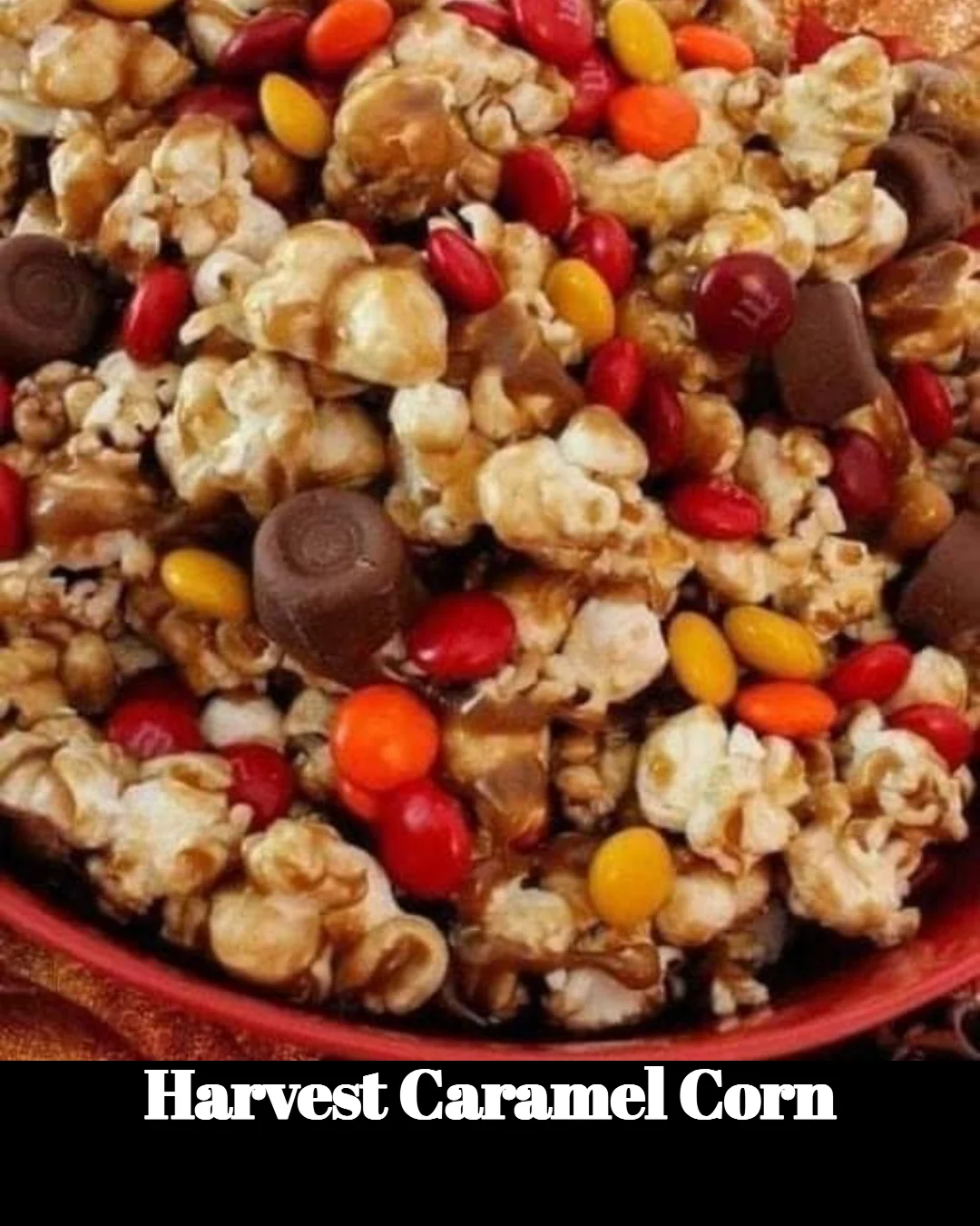 Delicious Harvest Caramel Corn snack in a decorative bowl
