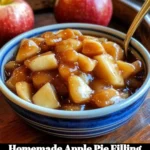 Homemade apple pie filling made with fresh apples and spices in a bowl.