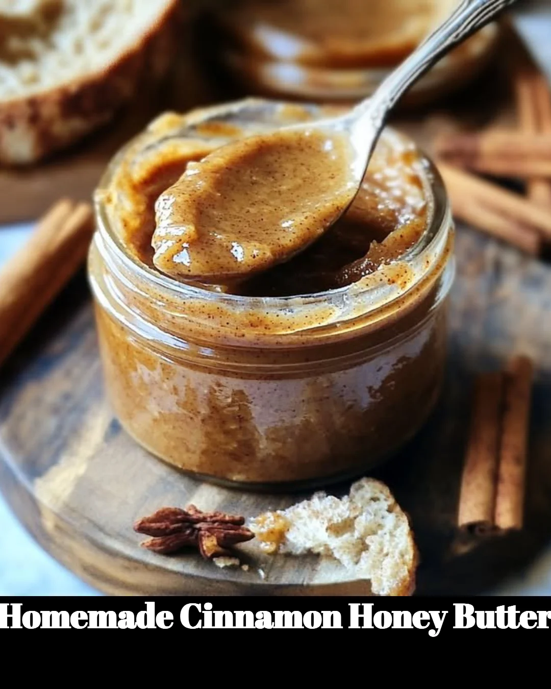 Homemade cinnamon honey butter spread on warm toast