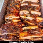 Delicious Honey Garlic Ribs served with garnish