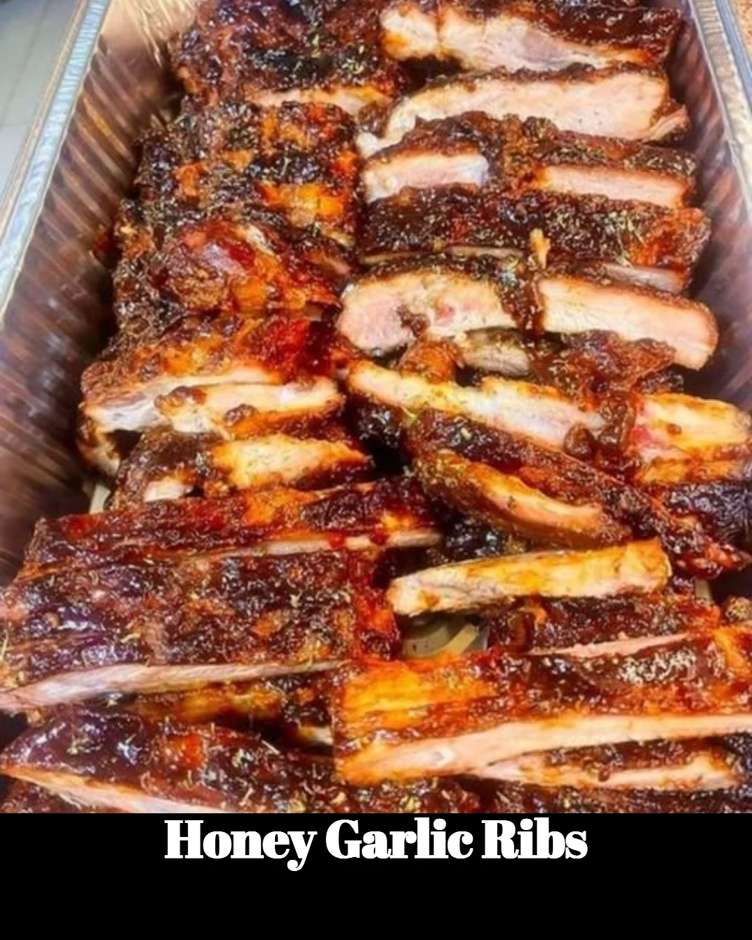 Delicious Honey Garlic Ribs served with garnish