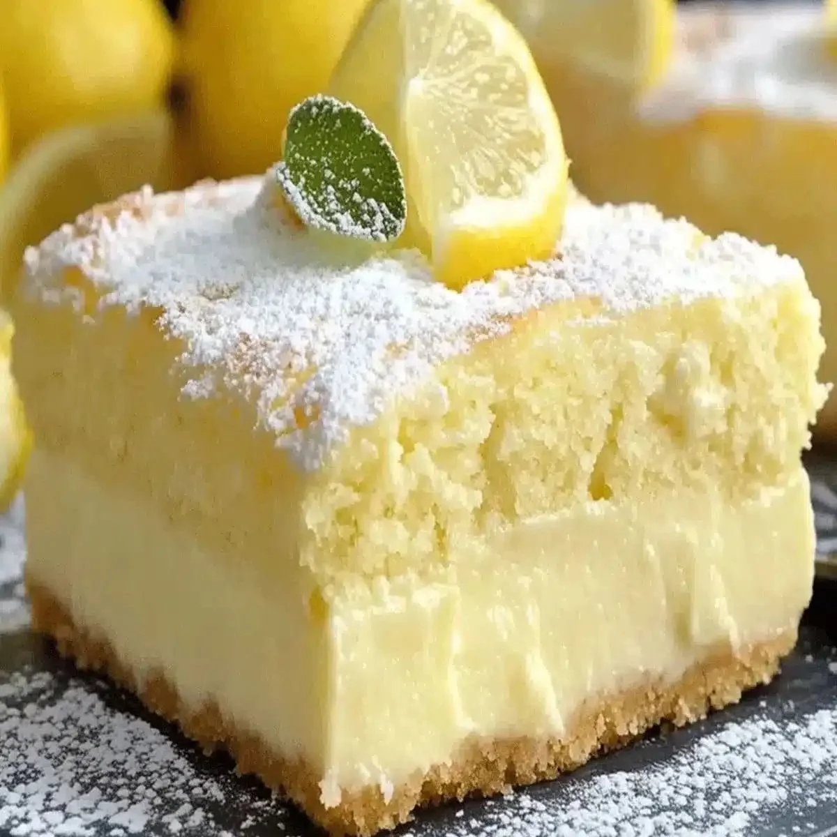 Delicious lemon custard cake with fresh lemon slices and creamy custard texture